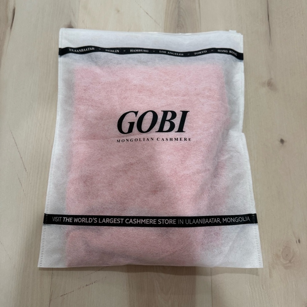 NWT Gobi Mongolian Cashmere V Neck Sweater Women's Large Peach Pink - Picture 11 of 12